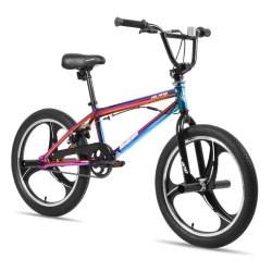 HILAND Redeem 3.0 20 Inch Kids Bmx Bike for Boys Girls Ages 7-12, 360 Degree Rotor Freestyle, 4 Pegs 3 Spokes Mag Wheels Bmx Bicycle Oil Slick