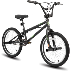 HILAND Redeem 20 Inch Freestyle Kids Bmx Bike, Beginner-Level to Advanced Riders Bmx Bicycle With 360 Degree Gyro & 4 Pegs In Black