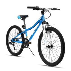 HILAND Climber 24 Inch Kids Mountain Bike for Ages 8-12 Years Kids Bicycle for Boys Girls In Blue