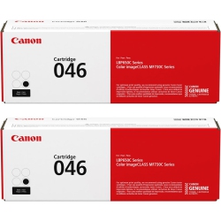 CANON Genuine Toner, Cartridge 046 (1250C001) for Imageclass Mf735CDw, Mf733CDw, Mf731CDw, Lbp654CDw Laser Printers, Bundle With 2 Pack In Black