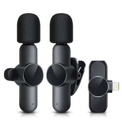 MYACUC Mini Wireless Mic for Iphone Ipad Tiny Lavalier Microphone Clip On Lapel Mic for Video Recording Interview Tiktok