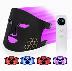 MYACUC Light Therapy for Face, 850Nm Near Infra Led Face Mask, 4 Light Waves Facial Mask, Portable Rechargeable Light Therapy Mask Skincare Device
