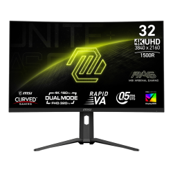 MSI 31.5" 3840 X 2160 (Uhd) Dual Mode 160Hz Uhd / 320Hz Fhd 0.5Ms (Gtg) Curved Rapid Va HDMI 2.1 Gaming Monitor Tilt Height Adjustable (Mag 321Cupdf)