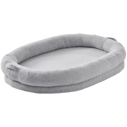 VEVOR 72" X48"x10" Human Dog Bed, Human Dog Bed for Adult, Human Size Dog Bed \w Washable Faux Rabbit Fur Cover, Egg Orthopedic Foam, Storage