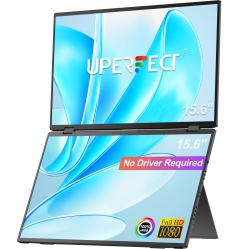 UPERFECT Delta 15.6" Dual Monitor 1080P HDr, 360° Foldable Portable Laptop Screen Extender \w Stand for Laptop, PC, Phone, And Game Console (No