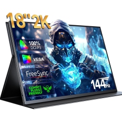 UPERFECT Ugame K118 18" 2K 144Hz Portable Gaming Monitor With 100% Dci-P3, Freesync, HDr, Vesa Mount, And Eye-Care Features