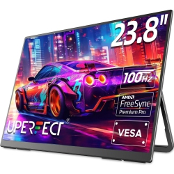 UPERFECT 24" 120Hz Portable Monitor W/ 180°Adjustable Kickstand & Vesa, Large Portable Gaming Monitor \w HDMI Type C, External Portable Monitor For