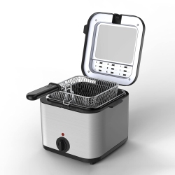 MAYCUC Electric Deep Fryer, 2.5 L Stainless Steel Deep Fryer, Adjustable Temperature With Removable Basket And Viewing Window