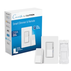 LUTRON Diva Smart Dimmer Switch Kit With Pico Paddle Remote for Caseta Smart Lighting - (Dvrf-Pkg1D-Wh-R) In White