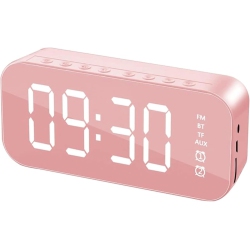 GREEN SCENIC Led Screen Alarm Clock Digital Clock Bedroom Loud Alarm Clock, Dimming, USB Charging, Bedside Digital Clock With Led Display (Pink)