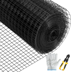 VEVOR 36 X 50' & 1X1 Hardware Cloth, Galvanized Steel Vinyl Coated 16 Gauge Chicken Wire Fencing \w A Cutting Plier & A Pair Of Fabric Gloves, For
