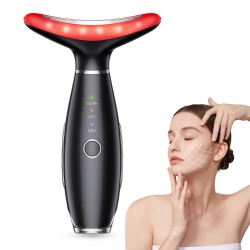 GREEN SCENIC Neck Firming Instrument Heating Photon Instrument for Firming, Younger Skin Beauty Instrument Massager（Black）