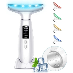 GREEN SCENIC Face And Neck Beauty Device, Skin Care Facial Massager, Multi-Function 6 In 1 Light Therapy Face Contouring Tool for Daily Skin Care At