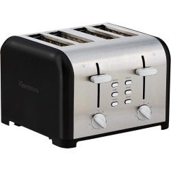 KENMORE 4-Slice Toaster, Extra Wide Slots, Bagel & Defrost Functions, 9 Browning Levels Stainless Steel In Black