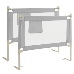 GYMAX 2PCs 47" Bed Rails for Toddlers Vertical Lifting Baby Bed Rail Guard W/lock In Gray