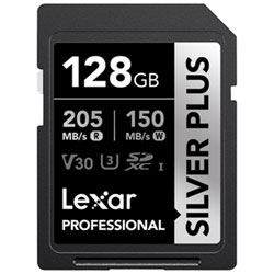 Lexar Professional Silver Plus 128GB 205MB/s UHS-I microSDXC Memory Card