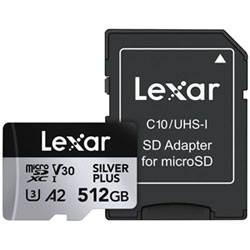 Lexar Professional Silver Plus 128GB 205MB/s UHS-I microSDXC Memory Card