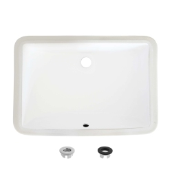 STYLISH 21.25"w X 14.5"d Rectangular Undermount Bathroom Sink In White