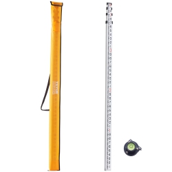 VEVOR 14-Feet/10Ths Aluminum Grade Rod, 6 Sections Telescopic Measuring Rod, Double-Sided Scale 1/10 Ft Leveling Rod Stick, Aluminum Alloy Survey Rod