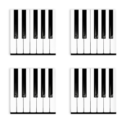 ELBY GIFT Piano Keys Coasters Set Of 4