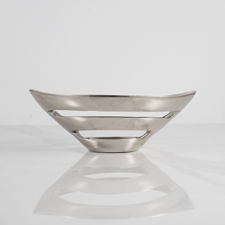 ELBY GIFT Stainless Steel Decorative Oval Bowl 7X5X3