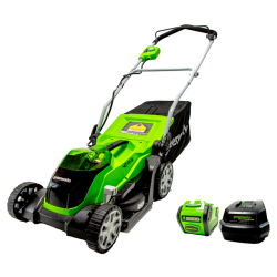GREENWORKS 40V 14" Cordless Push Lawn Mower, 4.0 Ah Battery And Charger Included [75+ Compatible Tools]