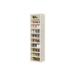 CC TRADING Foldable Shoe Cabinet – 175 Cm Tall, 10-Tier Stackable Shoe Storage Organizer Space-Saving Shoe Rack Tower for Closet, Entryway, Bedroom