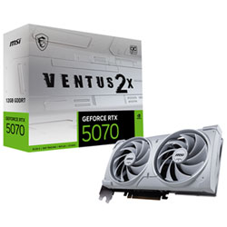 MSI GeForce RTX 5070 Ventus 2X OC 12GB GDDR7 Video Card - White