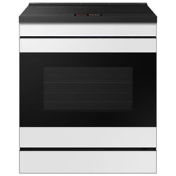 Open Box - Samsung 30" 6.3 Cu. Ft. True Convection Slide-In Induction Range (NSI6DB990012AC) - White Glass - Perfect Condition