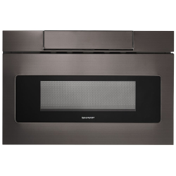SHARP 24" Microwave Drawer With Hidden Controls Stainless Steel, Smd2477Ahc In Black