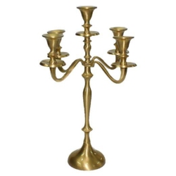 ELEGANCE Brushed 5-Lite Candelabra H 18.25" In Gold