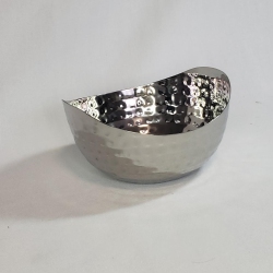 ELEGANCE Hammered Stainless Steel Two Angle Bowl 6