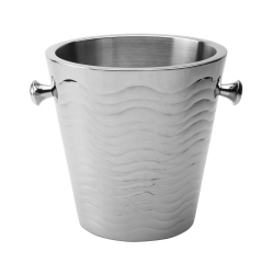 ELEGANCE Ripple Wave Stainless Steel Bucket, 9" Wine In Silver