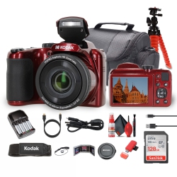 KODAK Pixpro Az255 Digital Camera In (Az255Rd) Bundle With Accessories In Red