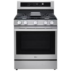 LG 30" 6.3 Cu. Ft. Fan Convection 5-Burner Freestanding Gas Air Fry Range (LRGN6325X) - Stainless Steel