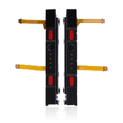ESOURCE PARTS Replacement Plastic Rail (Right+Left) With Flex Cable Compatible With Nintendo Switch (Red)