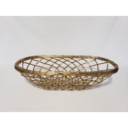 ELEGANCE Metallic Oval Basket 16 X 8.25" In Gold
