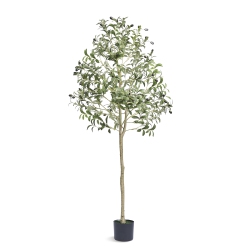 VEVOR 5 Ft Artificial Olive Tree, Faux Plant, Secure Pe Material & Anti-Tip Tilt Protection Low-Maintenance Plant, Lifelike Fake Potted Tree For