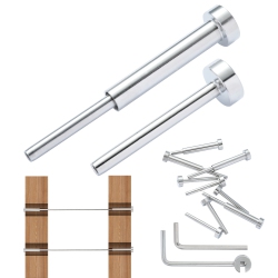 VEVOR T316 Stainless Steel, 20 Pack Invisible Cable Railing Kit, 1/8" Invisible Receiver And Swage Stud End for Cable Railing, Swage Tensioner 1/8