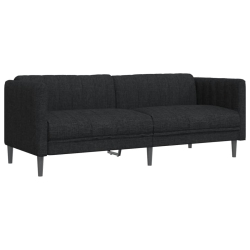 VIDAXL Sofa 3-Seater Fabric In Black