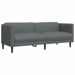 VIDAXL Sofa 3-Seater Dark Fabric In Grey