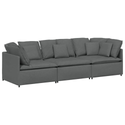 VIDAXL Modular Sofa With Cushions Fabric Dark In Grey