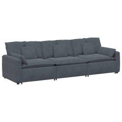 VIDAXL Modular Sofa With Cushions Dark In Grey