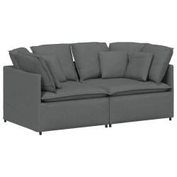 VIDAXL Modular Sofa With Cushions Fabric Dark In Grey