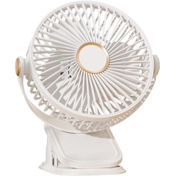 YOULIGHTS Five-Speed 720° Rotation Silent Electric Fan \w Led Light Strong Cold Wind Long-Lasting Electric Fan, Portable Clip-On Electric Fan For