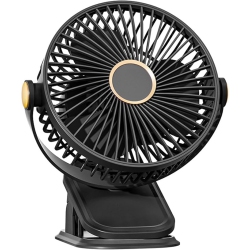 YOULIGHTS Five-Speed 720° Rotation Silent Electric Fan \w Led Light Strong Cold Wind Long-Lasting Electric Fan, Portable Clip-On Electric Fan For
