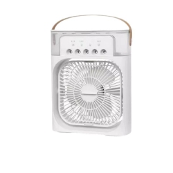 YOULIGHTS Five-Hole Ice And Humidification Portable Fan, USB Electric Fan, Led Night Light, Water Mist Fun 3-In-1 Home Air Humidifier(White)