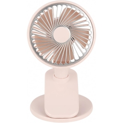 YOULIGHTS Ultra Quiet Small Fan With Sturdy Clamp And Night Light, Portable Table Fan, 5-Speed Powerful Airflow for Office Desktop Travel(Pink)