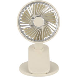 YOULIGHTS Ultra Quiet Small Fan With Sturdy Clamp And Night Light, Portable Table Fan, 3-Speed Powerful Airflow for Office Desktop Travel(White)