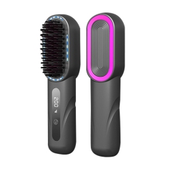 GREEN SCENIC Rechargeable Straightening Brush – Mch Technology, 30-Second Heating, Tangle-Free Styling Portable Home Straightener \w Two Plates For